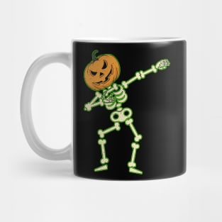 Funny Dabbing Skeleton Pumpkin Halloween Dab Mug